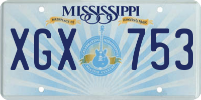 MS license plate XGX753