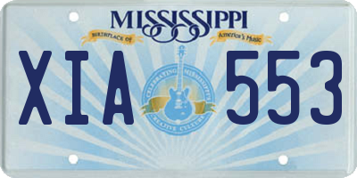 MS license plate XIA553