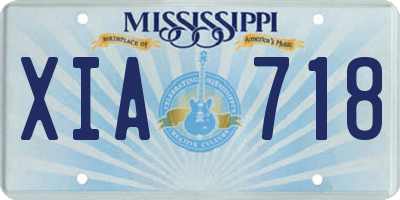 MS license plate XIA718