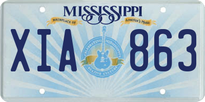 MS license plate XIA863