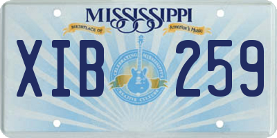MS license plate XIB259