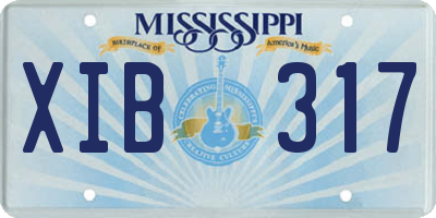 MS license plate XIB317