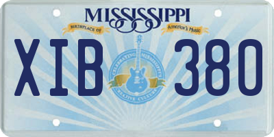 MS license plate XIB380