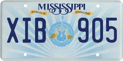 MS license plate XIB905