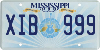 MS license plate XIB999