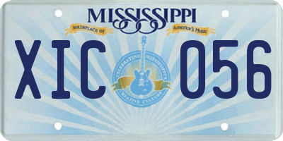 MS license plate XIC056