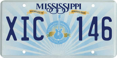 MS license plate XIC146