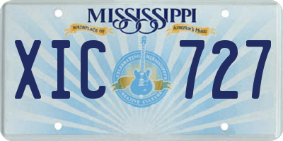MS license plate XIC727