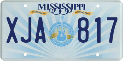 MS license plate XJA817