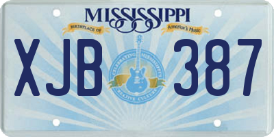 MS license plate XJB387