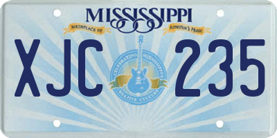 MS license plate XJC235