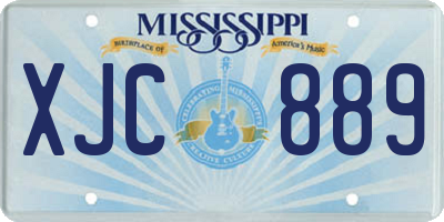MS license plate XJC889
