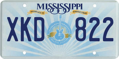 MS license plate XKD822