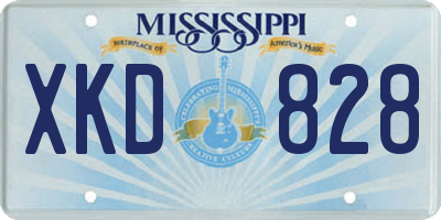 MS license plate XKD828