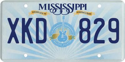MS license plate XKD829