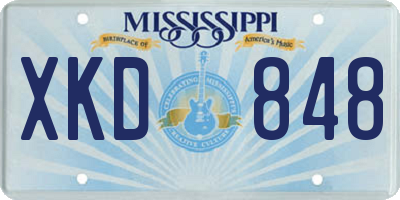 MS license plate XKD848