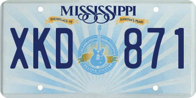 MS license plate XKD871