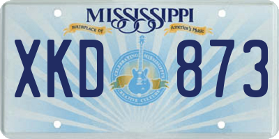 MS license plate XKD873