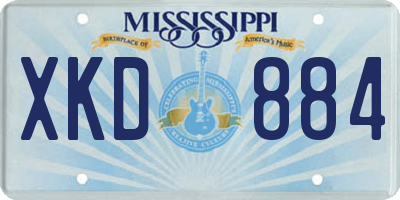 MS license plate XKD884