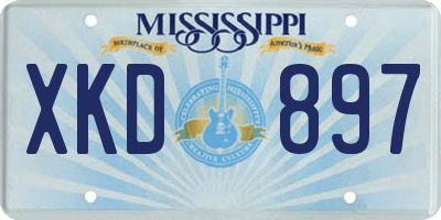 MS license plate XKD897