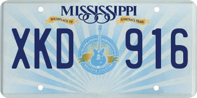 MS license plate XKD916