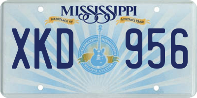 MS license plate XKD956