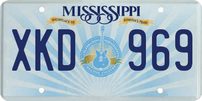 MS license plate XKD969
