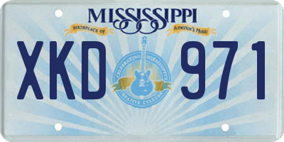 MS license plate XKD971