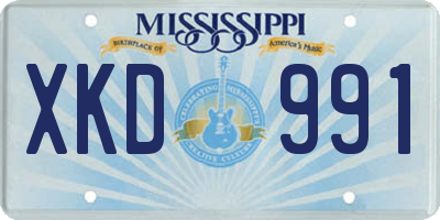 MS license plate XKD991
