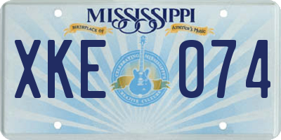 MS license plate XKE074