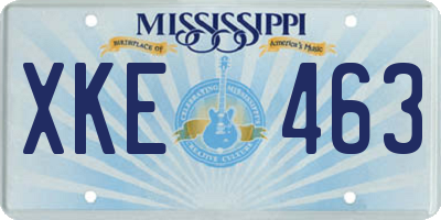 MS license plate XKE463