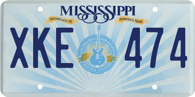 MS license plate XKE474