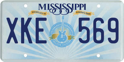 MS license plate XKE569