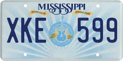 MS license plate XKE599