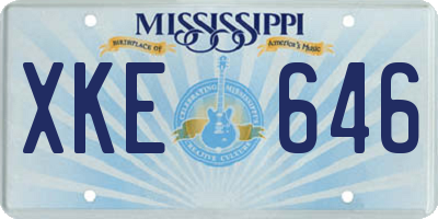 MS license plate XKE646