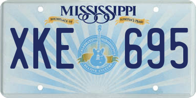 MS license plate XKE695