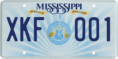 MS license plate XKF001