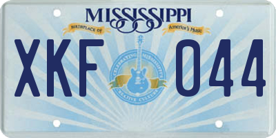 MS license plate XKF044