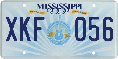 MS license plate XKF056