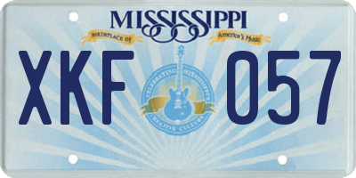 MS license plate XKF057