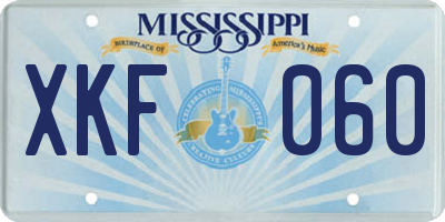 MS license plate XKF060