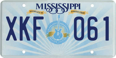 MS license plate XKF061