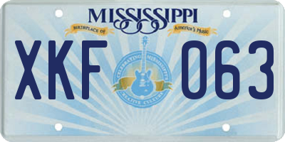 MS license plate XKF063