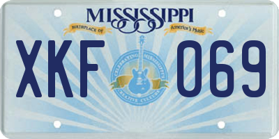 MS license plate XKF069