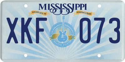 MS license plate XKF073