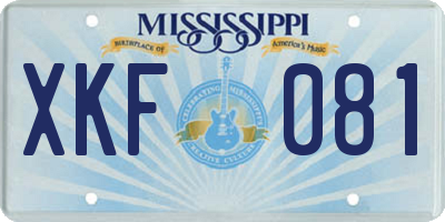 MS license plate XKF081
