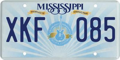 MS license plate XKF085