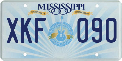 MS license plate XKF090