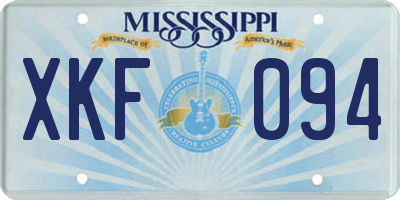 MS license plate XKF094