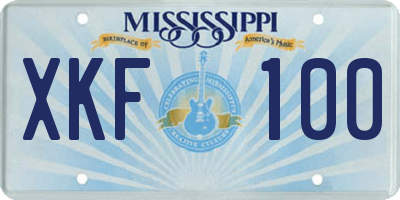 MS license plate XKF100